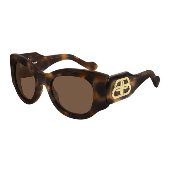 NWT BALENCIAGA SUNGLASSES WOMEN HAVANA ROUND EYEWEAR - Picture 1 of 3